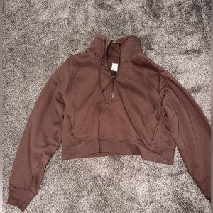 Brown Cropped Hoodie